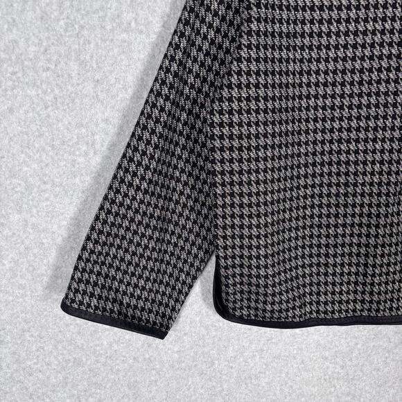 Max Studio Top Small Knit High Neck Houndstooth Preppy Academia Dark Maximalist - Picture 4 of 13